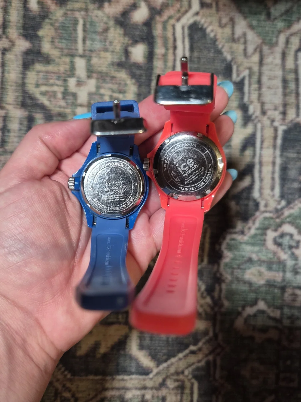 Ice Watch Bundle Duo Set Silicone Band Coral Pink Blue Summer Spring Outdoor ✨️